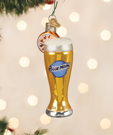 Glass Of Blue Moon Beer Ornament