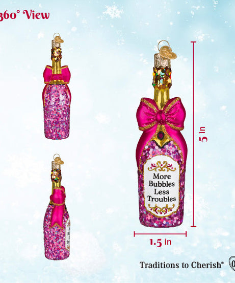 Bottle With Bow Ornament