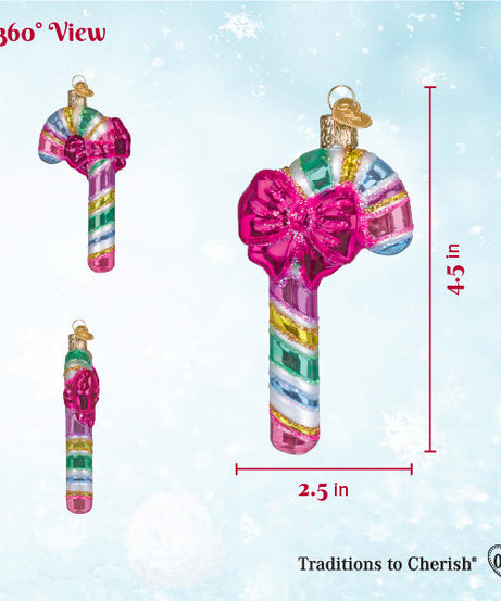 Pastel Candy Cane Ornament