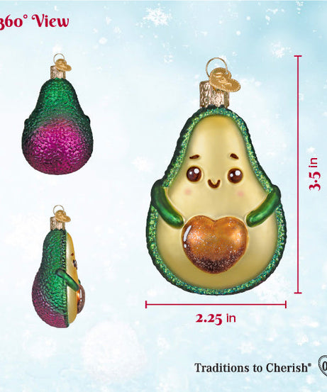 Happy Avocado Ornament