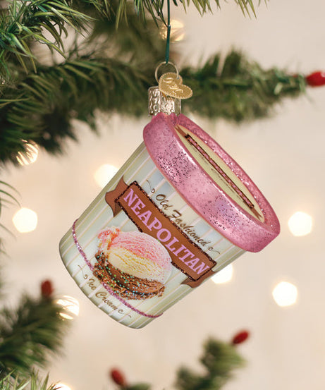 Neapolitan Ice Cream Pint Ornament