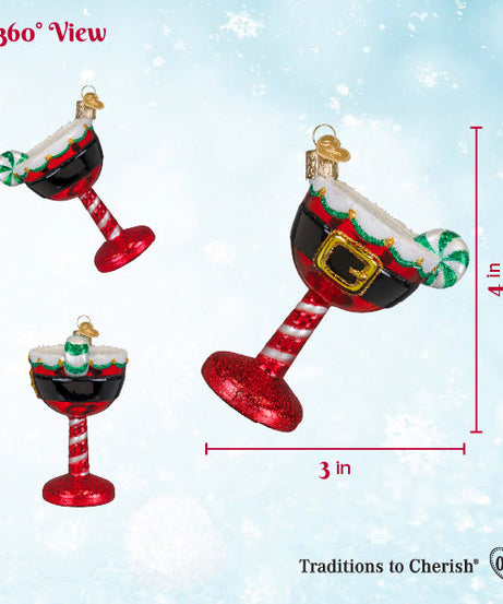 Santa Cocktail Ornament