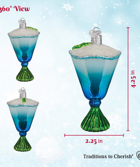 Blue Glacier Cocktail Ornament