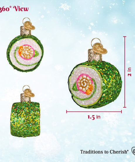 Shimmering Sushi Roll Ornament