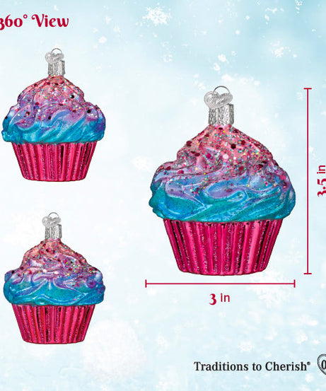 Shimmering Pink Cupcake Ornament