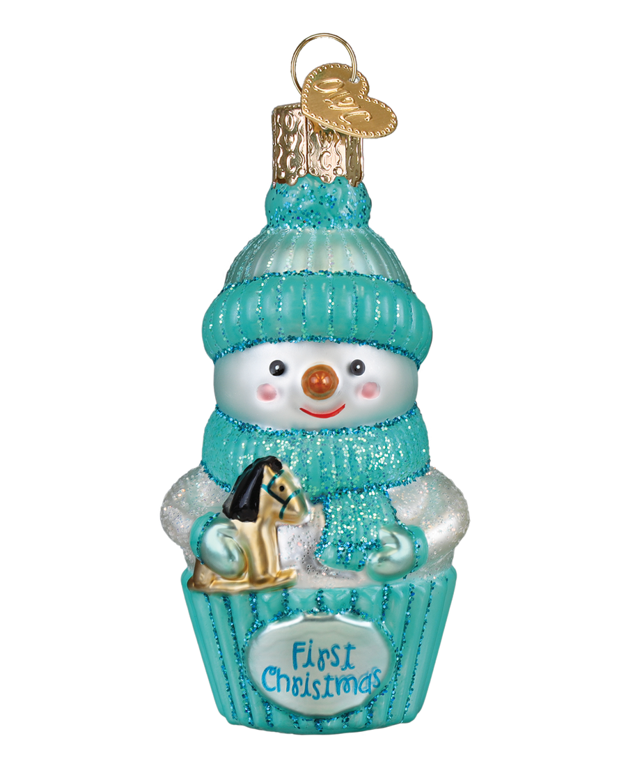 Snow Baby Cupcake Boy Ornament