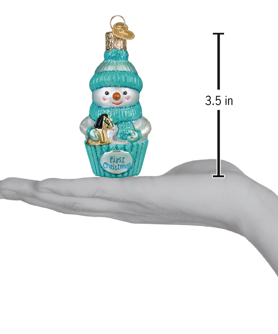 Snow Baby Cupcake Boy Ornament