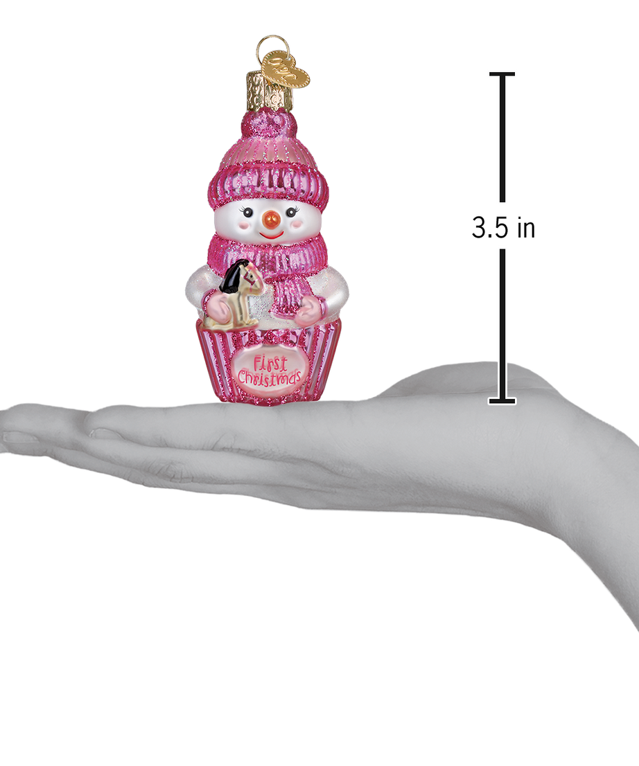 Snow Baby Cupcake Girl Ornament