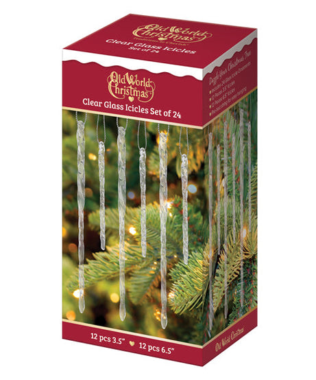 Clear Glass Icicles Set Of 24 Ornament