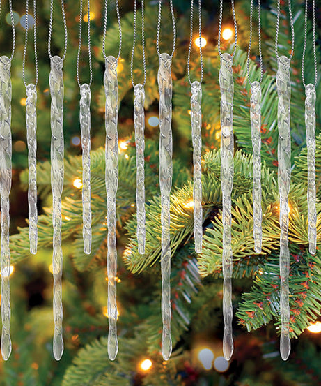 Clear Glass Icicles Set Of 24 Ornament