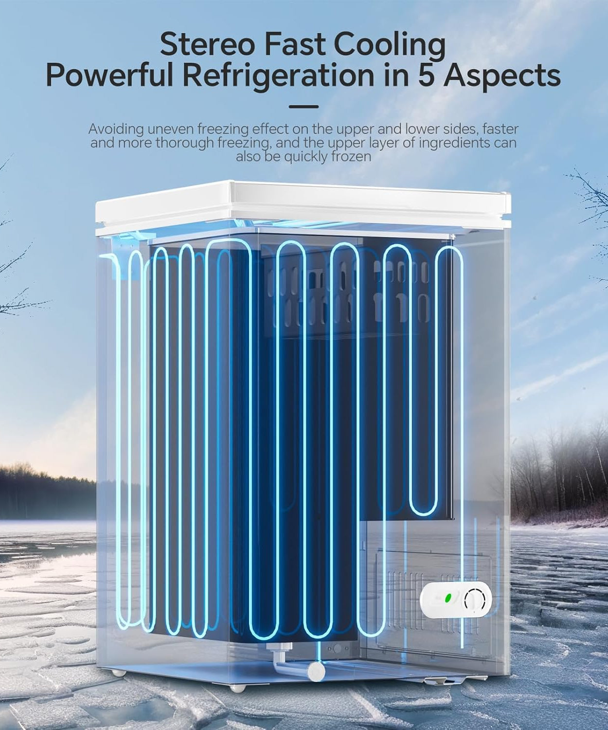 3.5 Cubic Feet Chest Freezer with 2 Removable Baskets D5897H