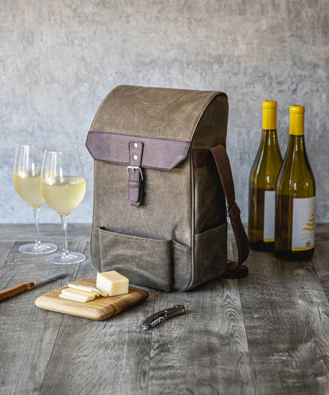 2 Bottle Insulated Wine & Cheese Cooler Tote