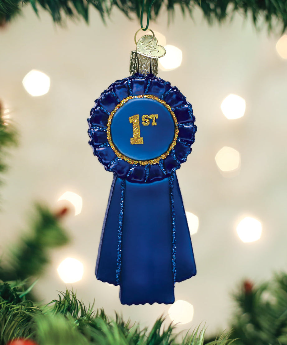 Blue Ribbon Ornament