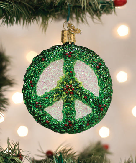Holly Peace Symbol Ornament - Grazingbelles