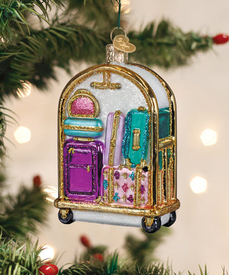 Hotel Luggage Cart Ornament