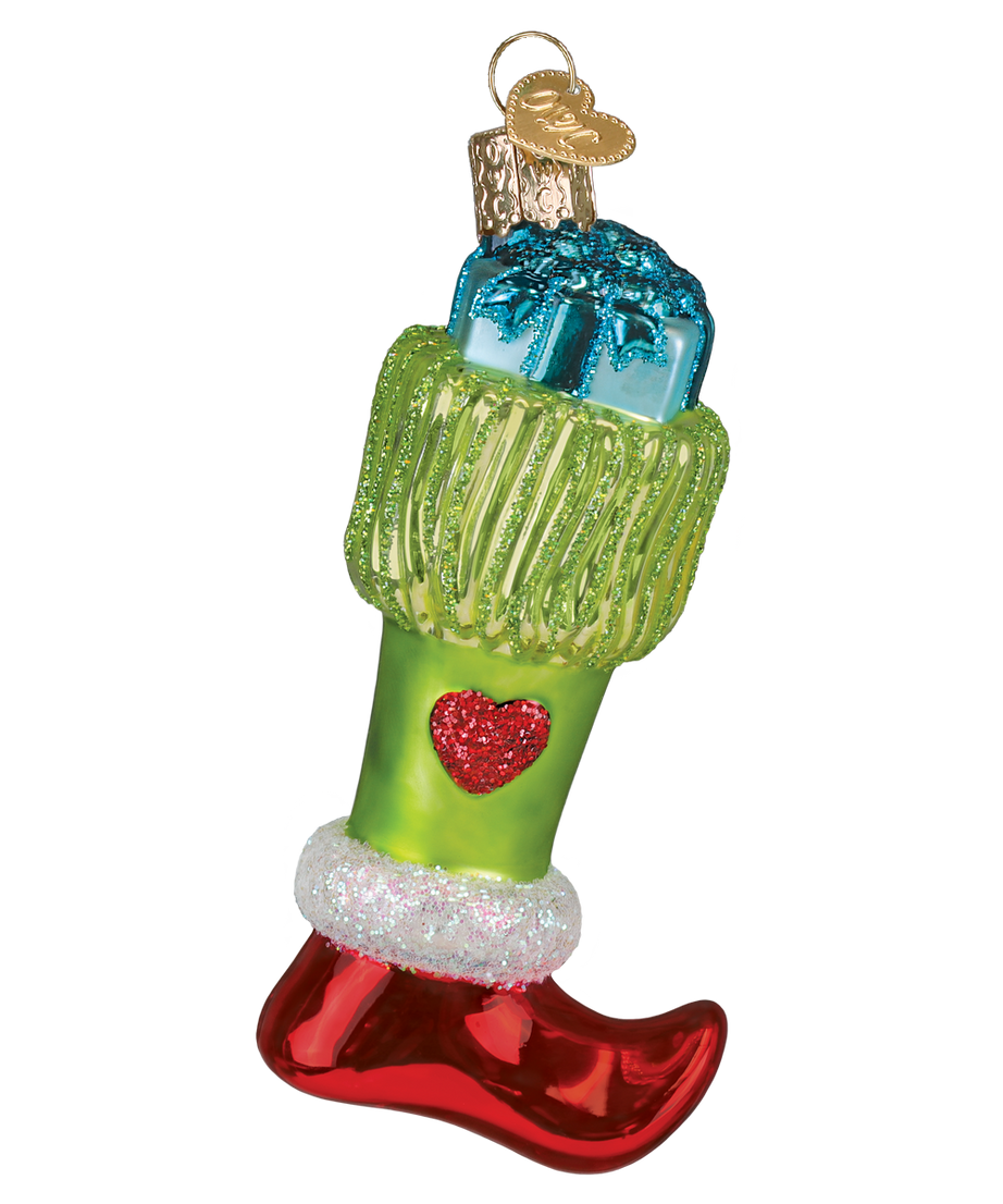 Green Mischief Stocking Ornament
