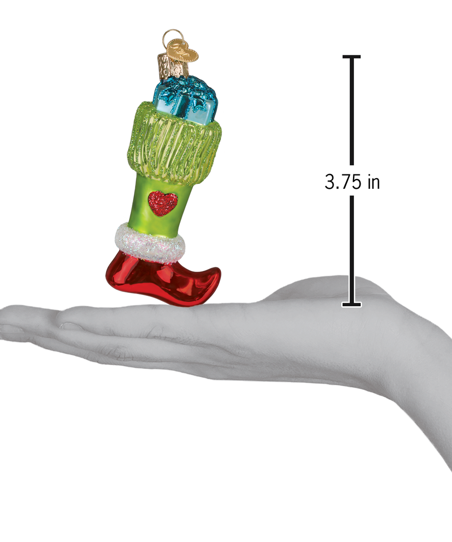 Green Mischief Stocking Ornament