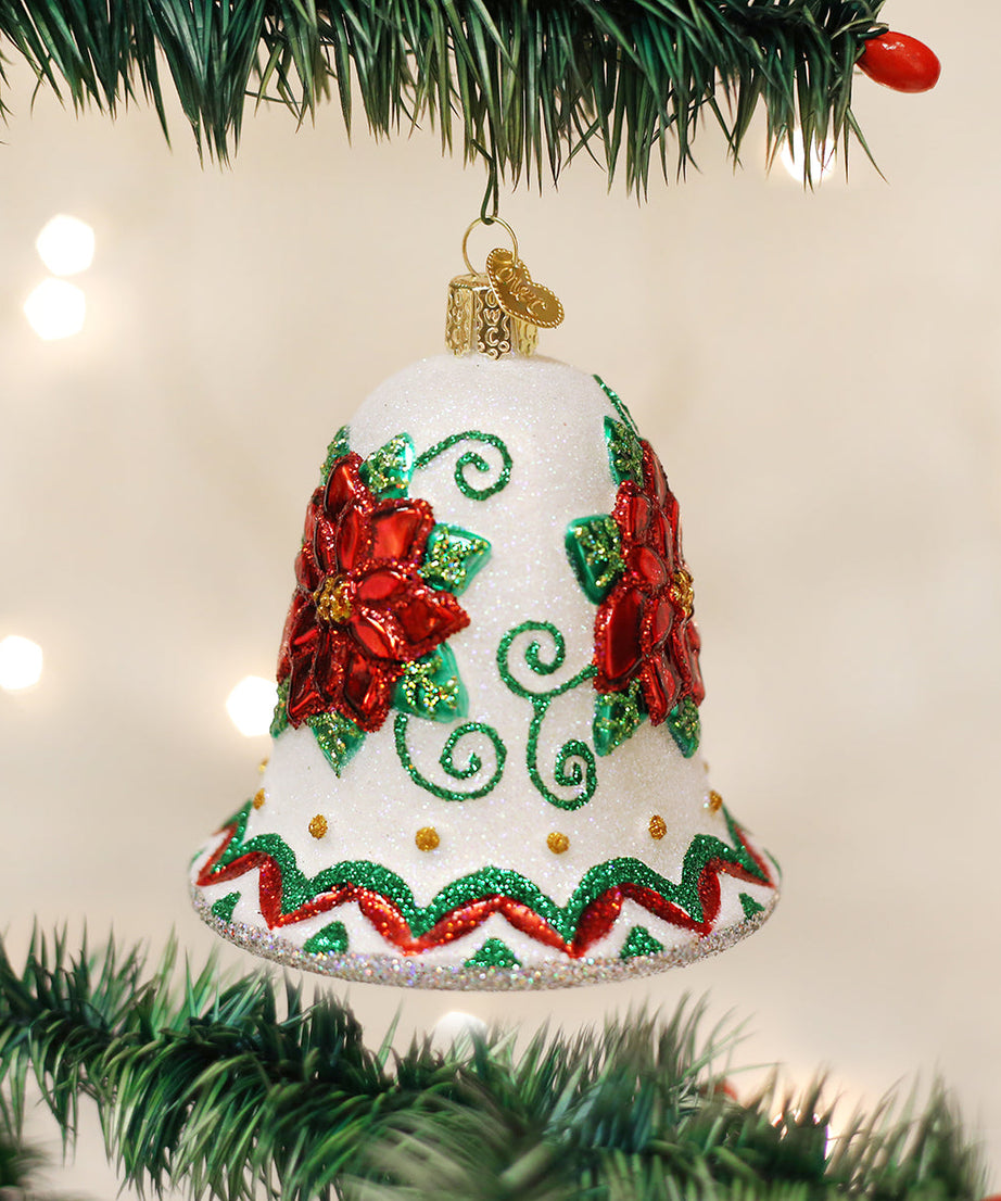 Poinsettia Bell Ornament