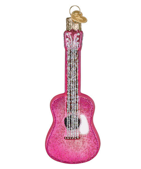 Glittered Glam Guitar Ornament
