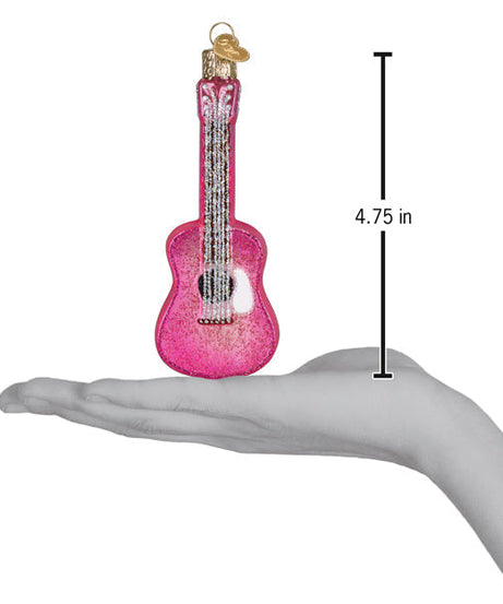 Glittered Glam Guitar Ornament