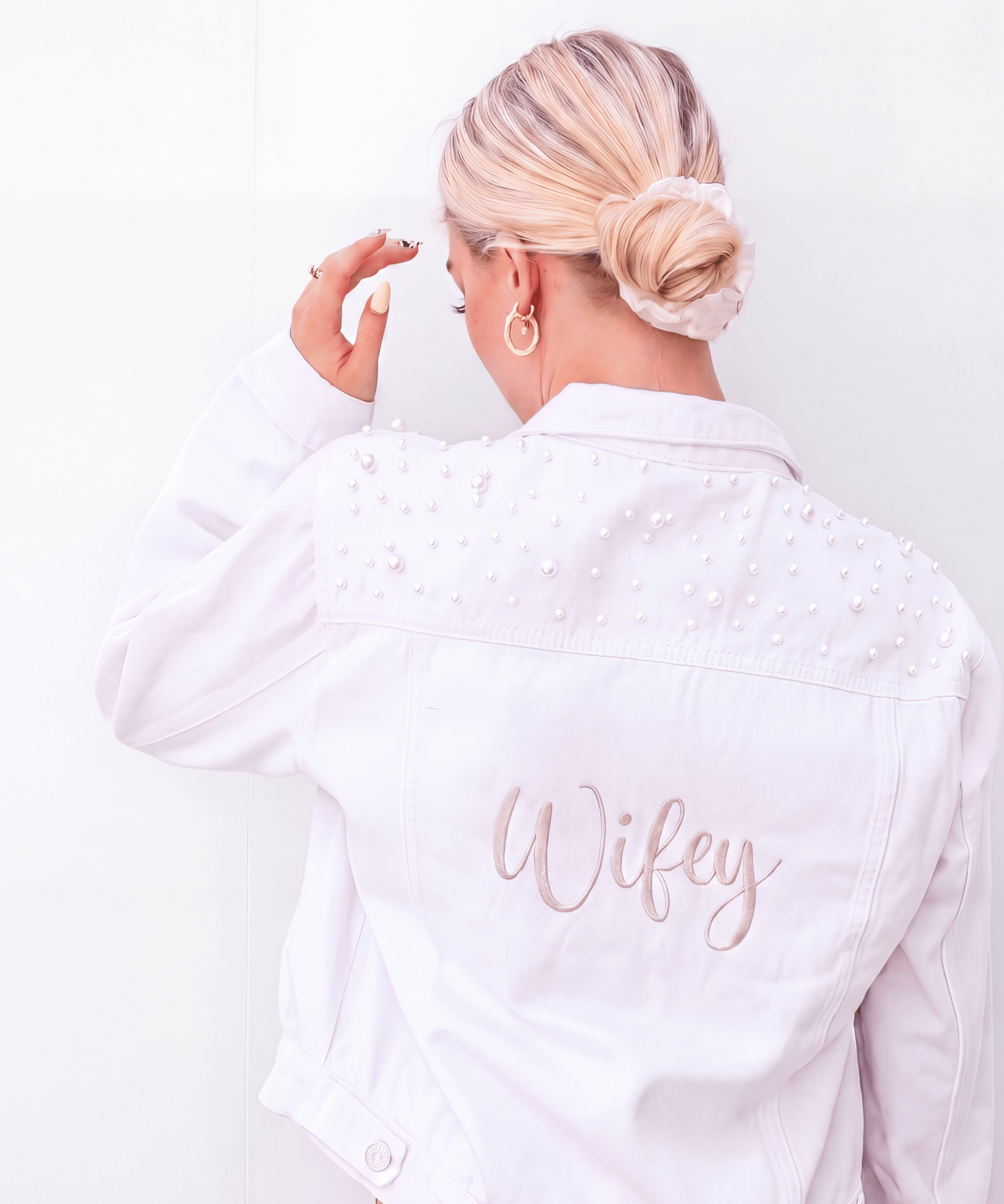 Embroidered Denim Jacket - Wifey