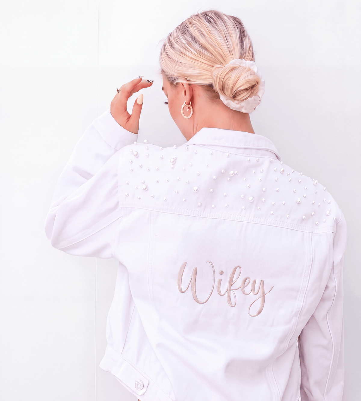 Embroidered Denim Jacket - Wifey - Grazingbelles