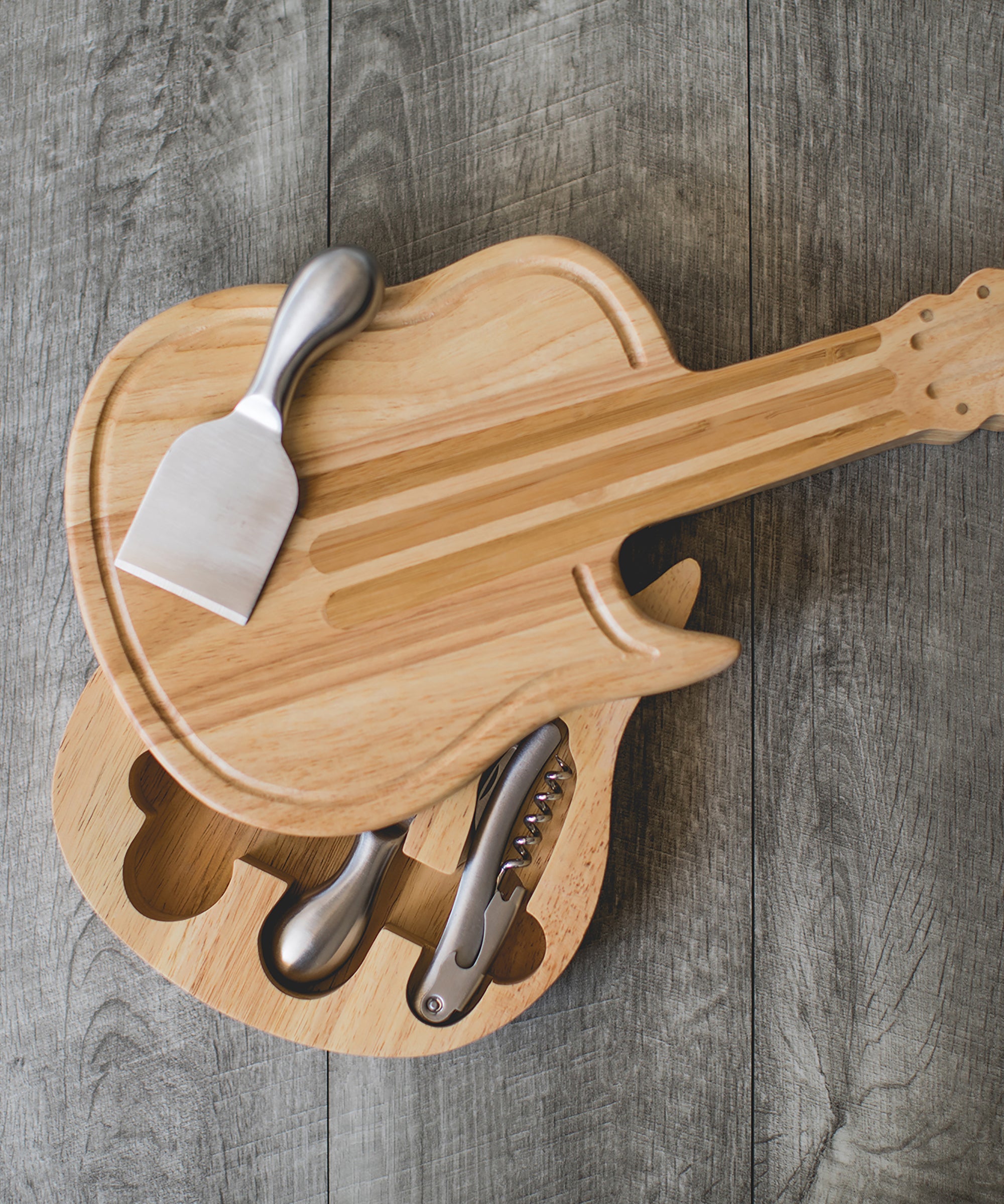 Guitar Cheese Cutting Board & Tools Set