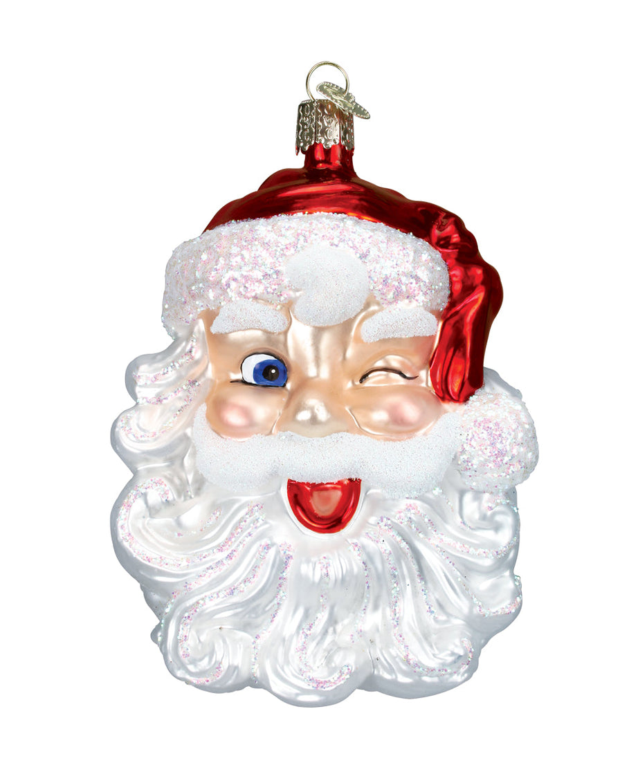 Winking Santa Ornament