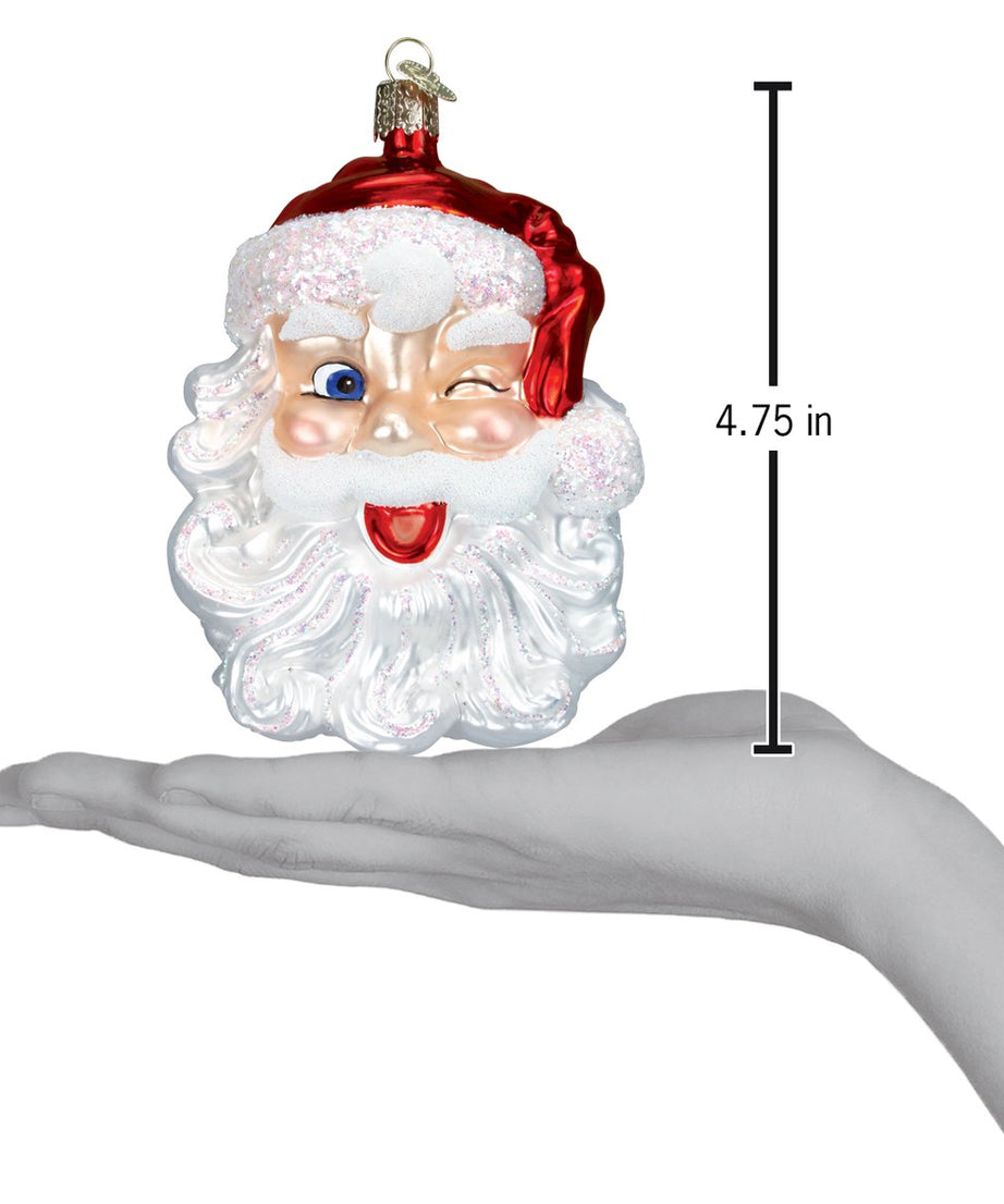 Winking Santa Ornament