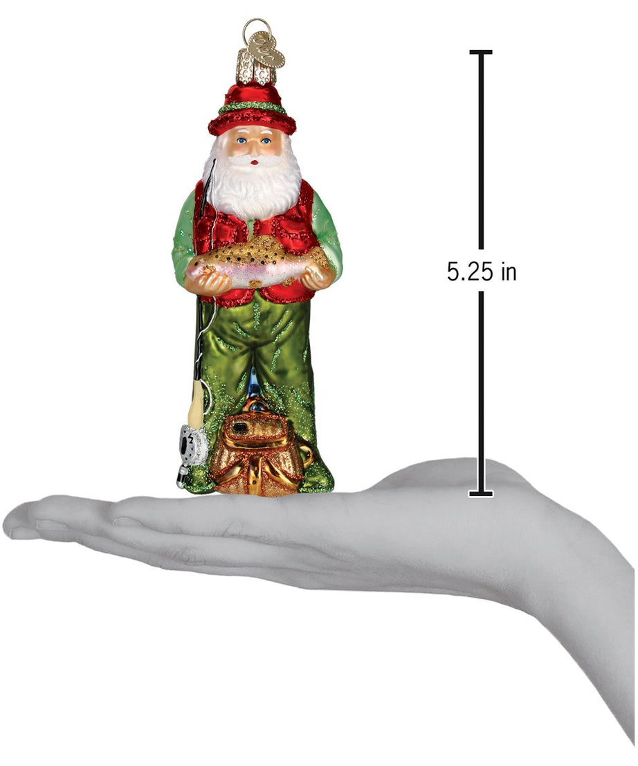 Fly Fishing Santa Ornament