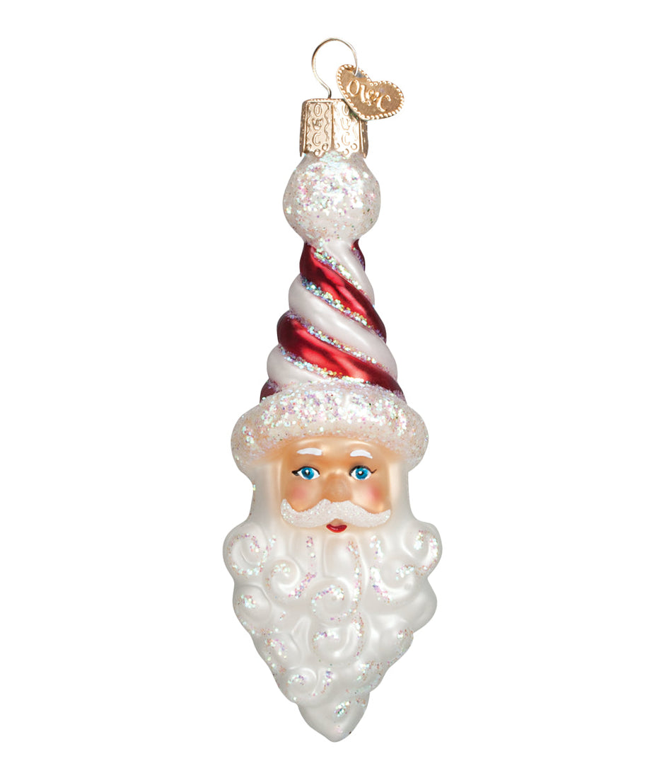 Peppermint Twist Santa Ornament