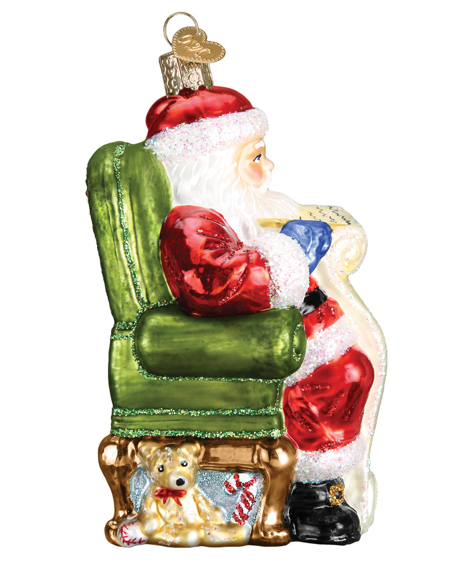 Santa Checking His List Ornament