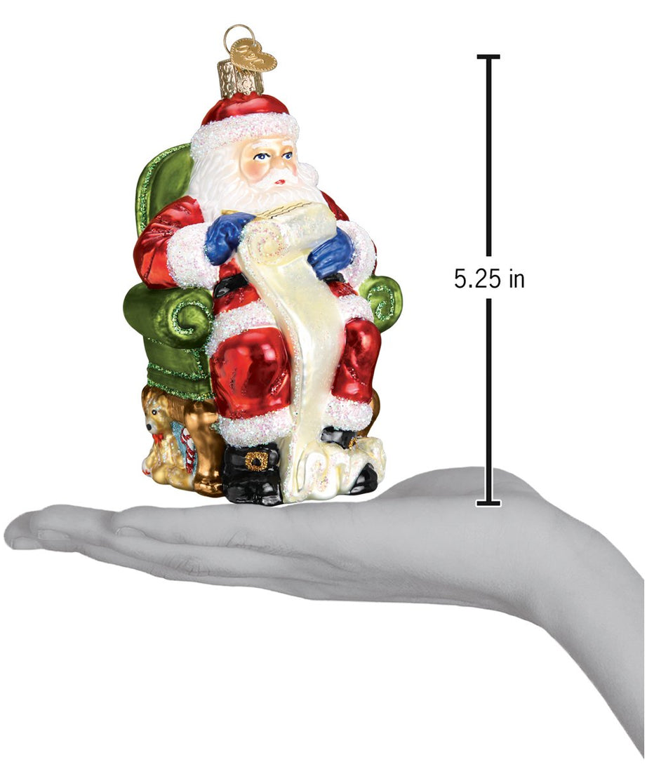 Santa Checking His List Ornament