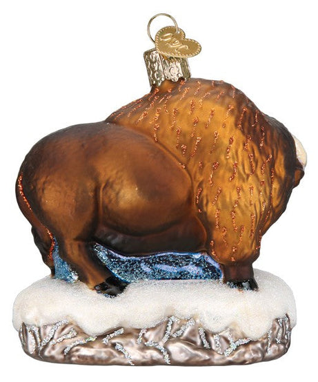 Santa With Bison Ornament