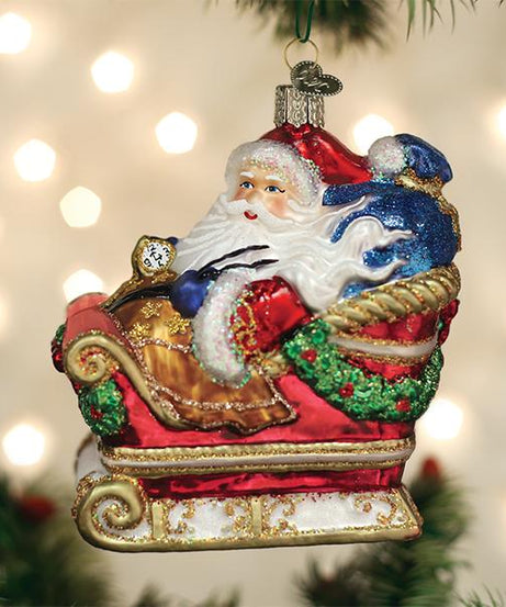 Santa In Sleigh Ornament