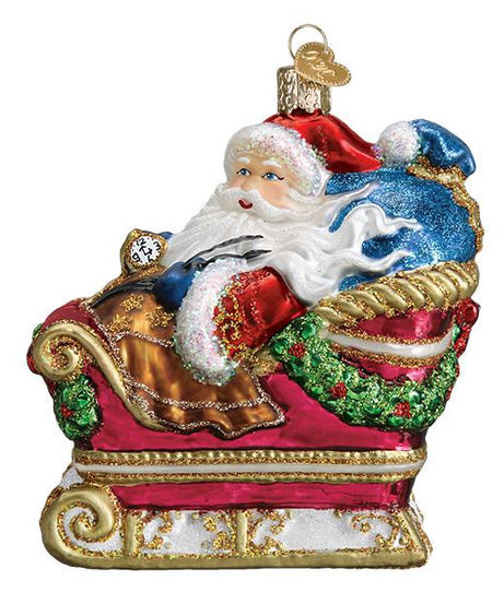 Santa In Sleigh Ornament