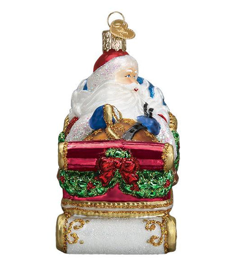 Santa In Sleigh Ornament
