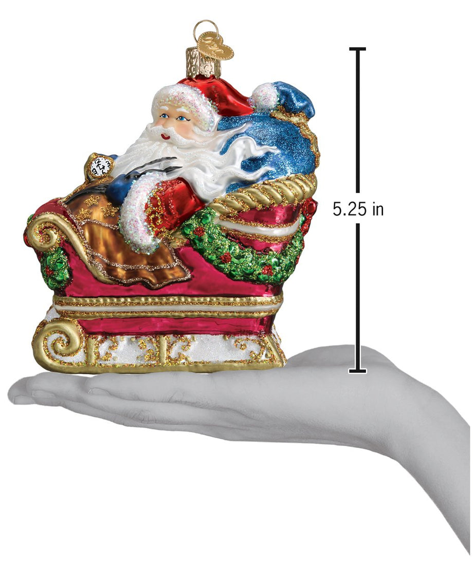 Santa In Sleigh Ornament