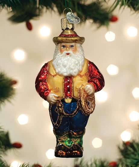 Western Santa Ornament