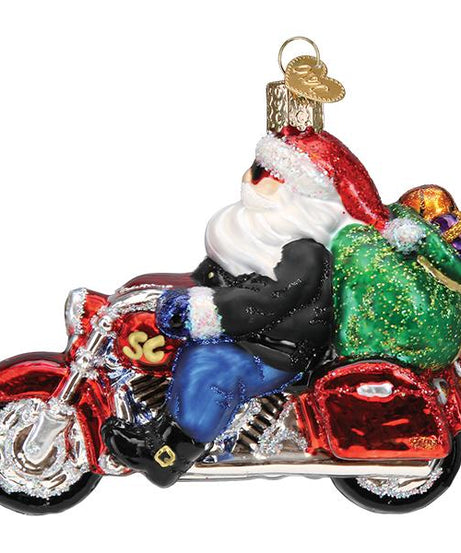 Biker Santa Ornament