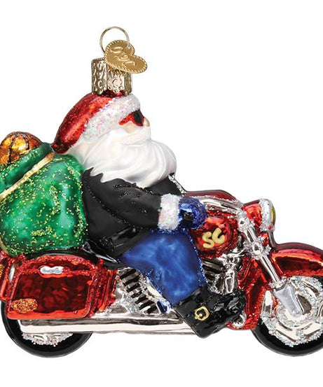 Biker Santa Ornament