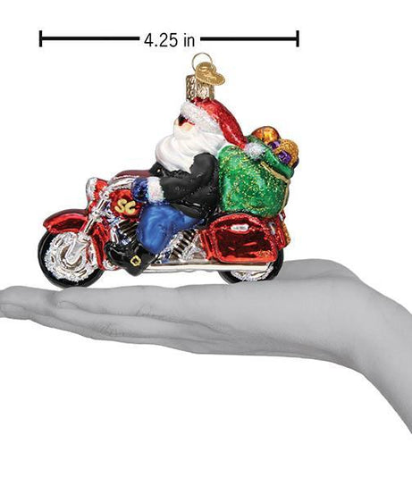 Biker Santa Ornament