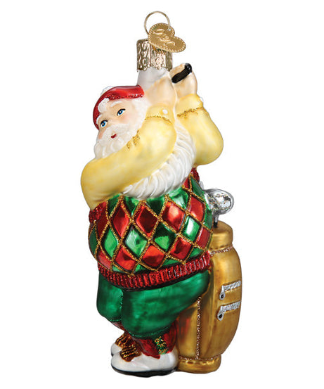 Golfing Santa Ornament