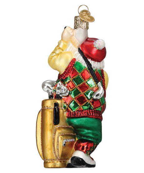 Golfing Santa Ornament