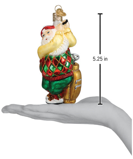 Golfing Santa Ornament