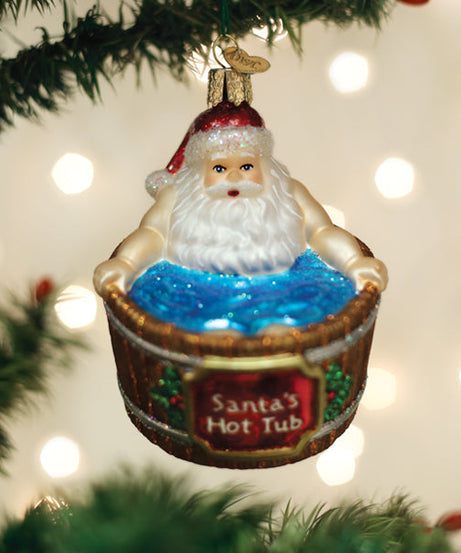 Santa's Hot Tub Ornament