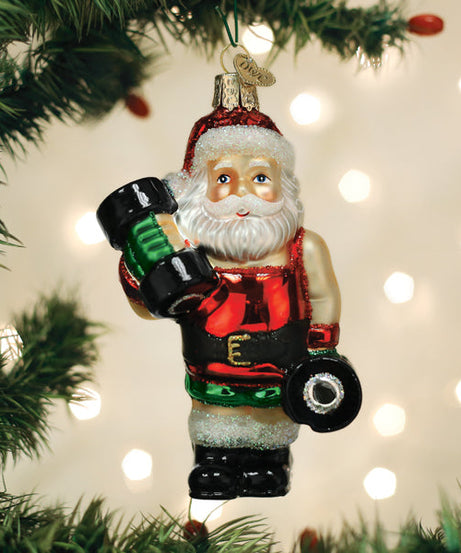 Bodybuilder Santa Ornament
