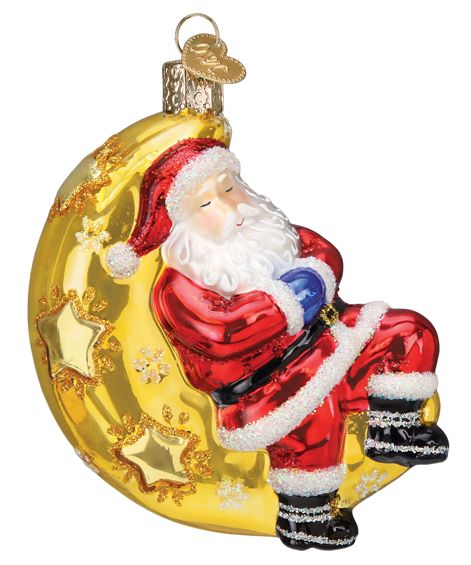 Moonlight Santa Ornament