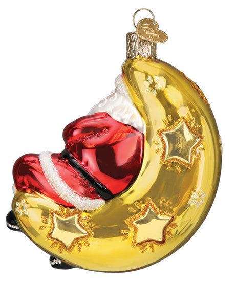 Moonlight Santa Ornament
