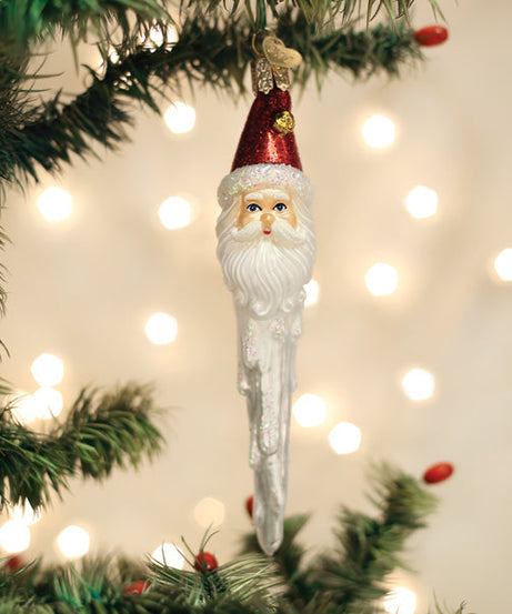 Jingle Bell Santa Icicle Ornament